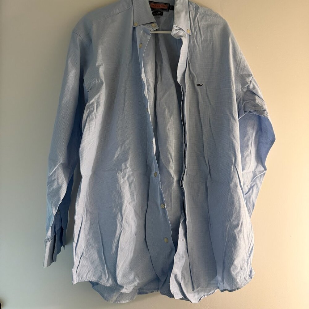 Vineyard Vines Whale Shirt - Light Blue Gingham